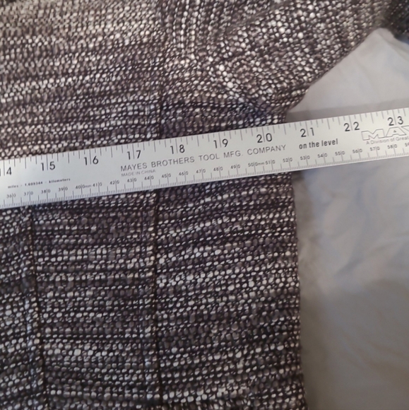 Ann Taylor Wool Blend Tweed Cropped Jacket Blazer grey brown 3/4 sleeve SZ 12 - Picture 10 of 12